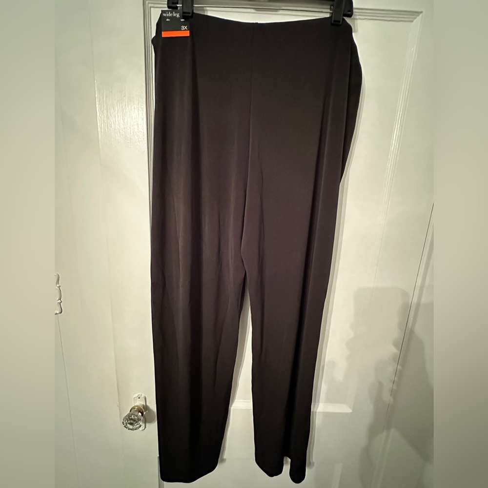 Alfani Women’s Plus Size Black High-Waisted Wide-Leg Pull-Up Pants 3X NWT